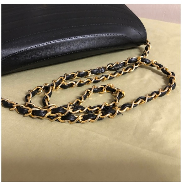 Authentic CHANEL CC Classic Half Moon Lambskin Leather Shoulder Handbag - Picture 9 of 13